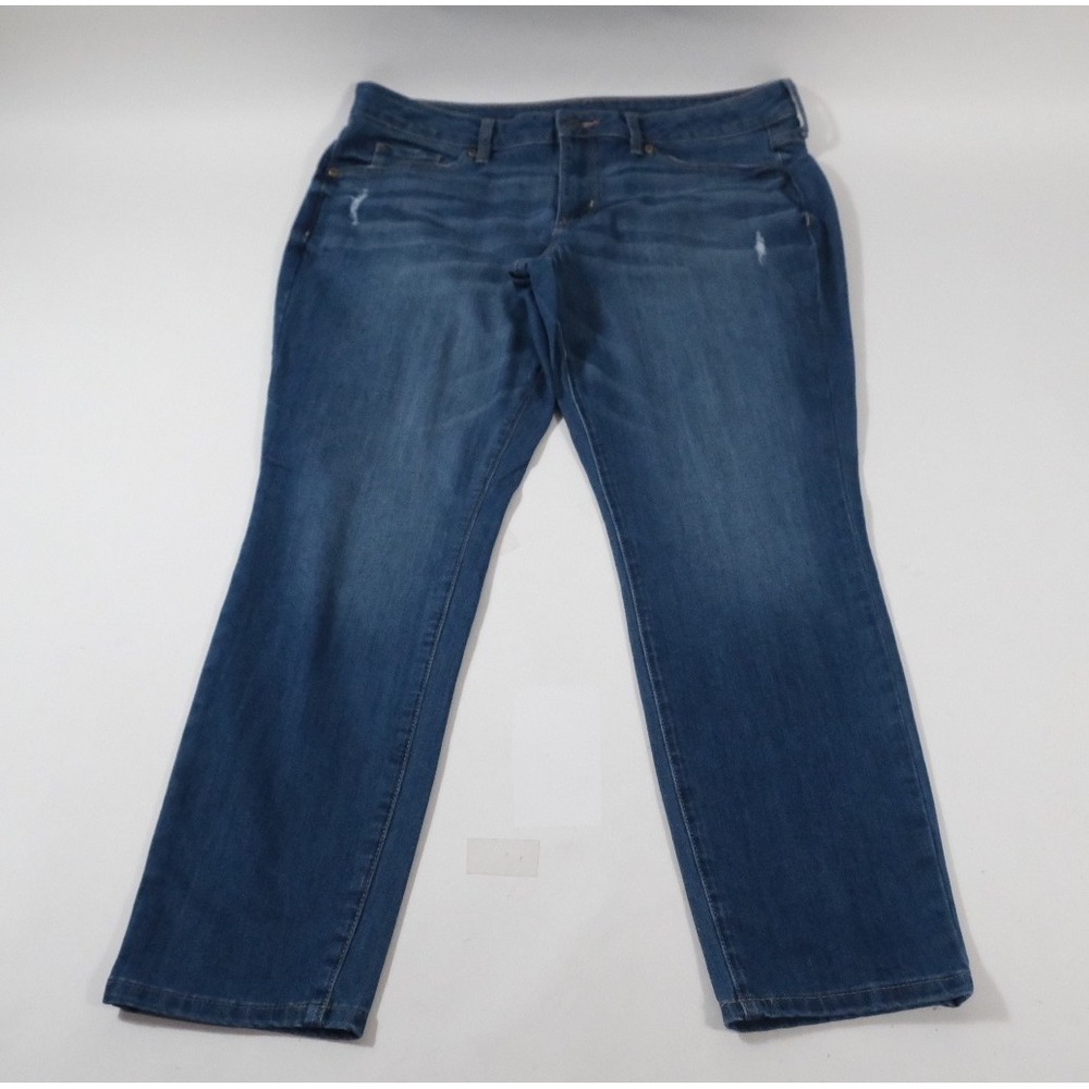 Sonoma Jeans Womens 14R Blue Skinny Goods For Life Distressed Denim Pants